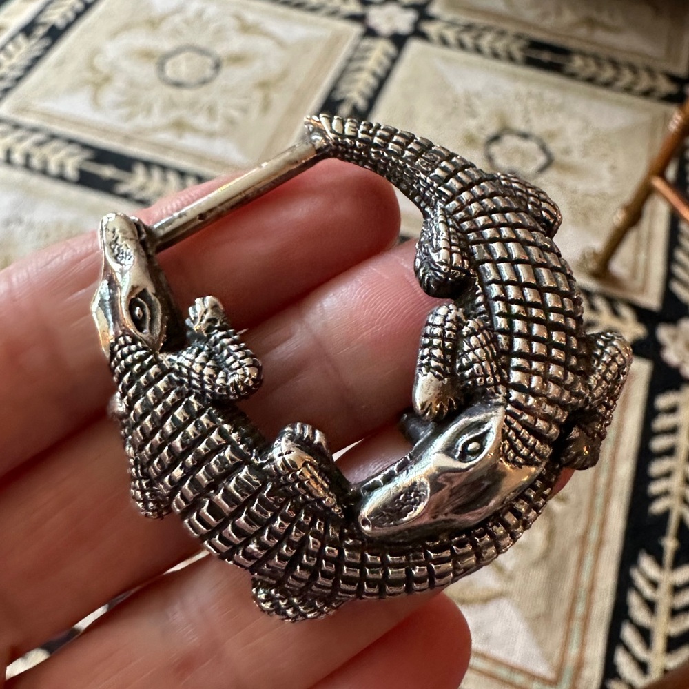 Deegan 925 Sterling Alligator Belt Buckle